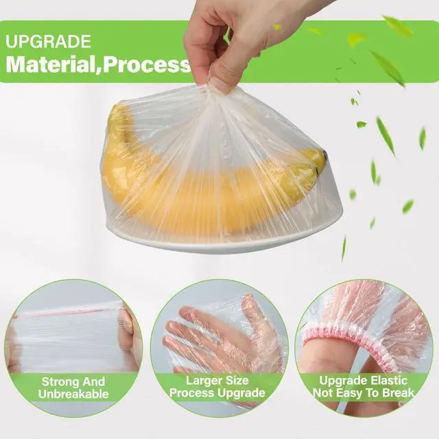 Alt view image 2 of 6 - 100PCS 3 Sizes Upgraded Plastic Bowl Covers with Elastic, Food Grade Reusable Bread Proofing Lids