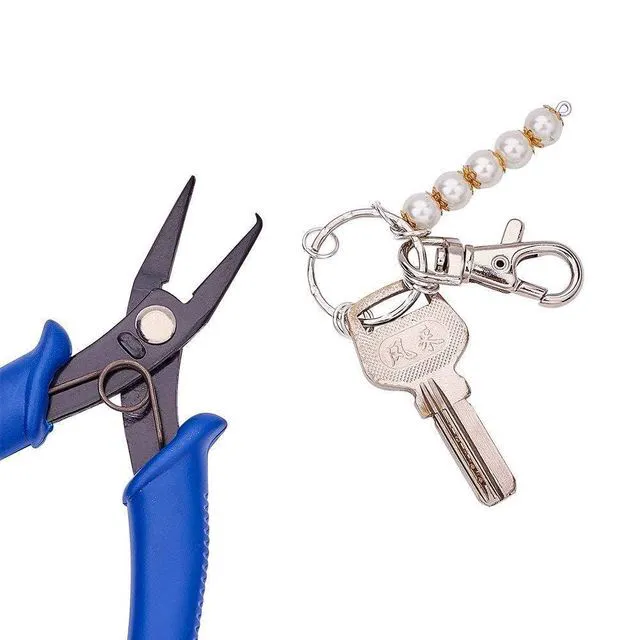 Alt view image 7 of 7 - Beadthoven Split Ring Opening Pliers & Tweezers, Jewelry Making Tool, Jump Ring Key Chain Opener, Gunmetal, 140mm
