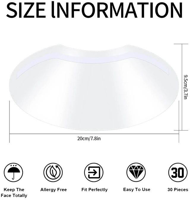Alt view image 5 of 7 - Xujinsongg 50 Pcs Shower Face Eye Shields Eyebrow Visor Eyelash Extensions Protector Microblading Makeup Face Cover for Salon