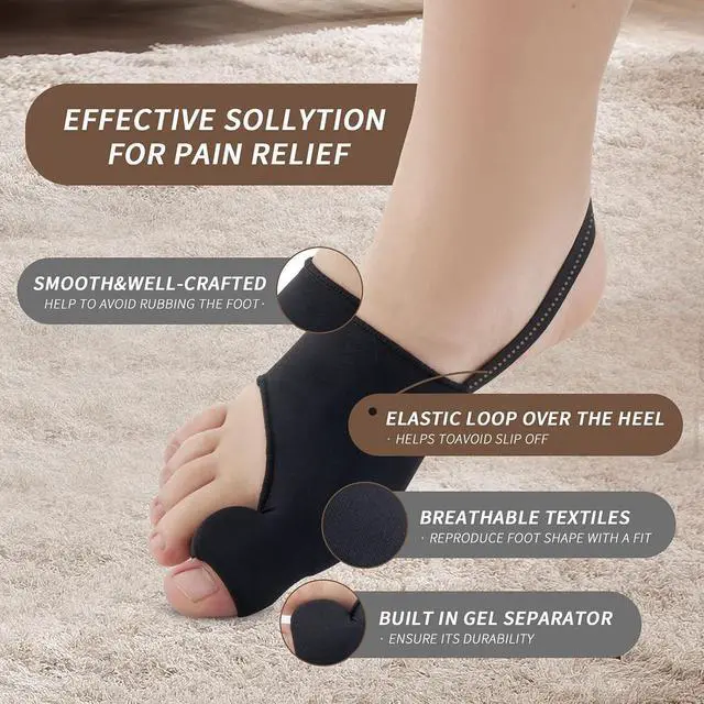 Alt view image 6 of 6 - Bunion Corrector for Women & Men, Big Toe Straightener, Bunion Splint, Bunion Pads for Hallux Valgus Pain Relief, Comfortable & Breathable for Day/Night