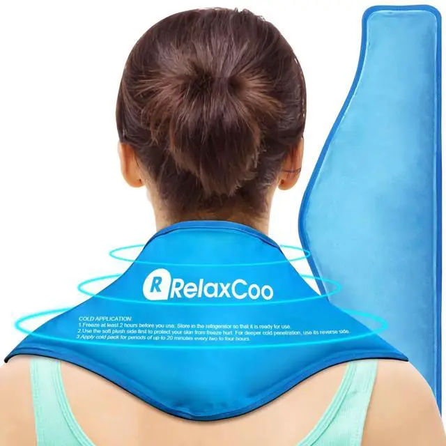 Main image of RelaxCoo Reusable Gel Neck Ice Pack Wrap for Neck Shoulders, Cold Therapy for Pain Relief, Injuries, Swelling, Sprains, Inflammation and Cervical Surgery Recovery