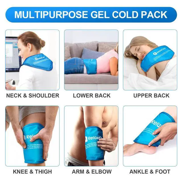 Alt view image 3 of 6 - RelaxCoo Reusable Gel Neck Ice Pack Wrap for Neck Shoulders, Cold Therapy for Pain Relief, Injuries, Swelling, Sprains, Inflammation and Cervical Surgery Recovery