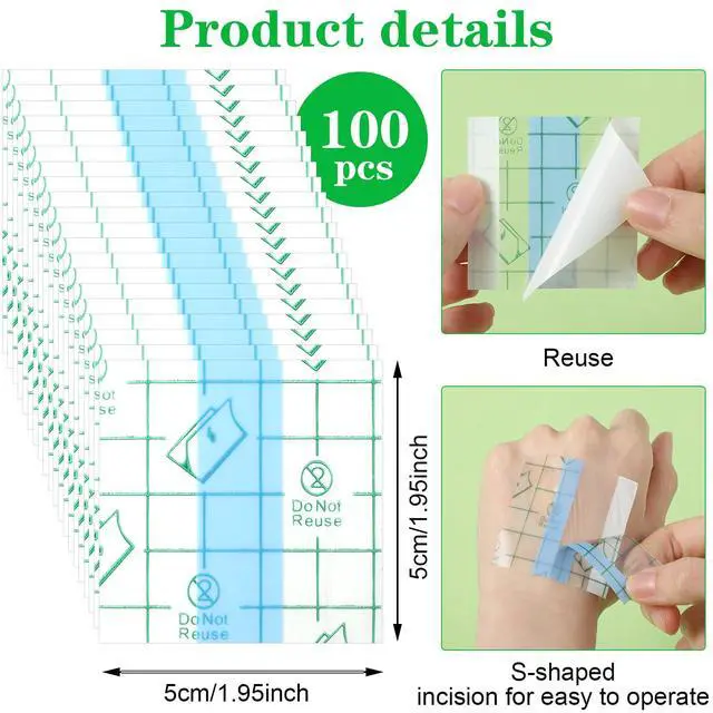 Alt view image 2 of 7 - Qianyu 100 Pieces Disposable Transparent Waterproof Makeup Hand Palette Adhesive Tape for Women and Girls