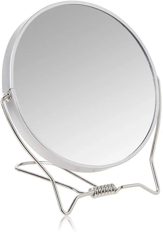 Main image of Goody Two-Sided Makeup Mirror with Stand, 1X and 3X Magnification, Lightweight Portable Table Top Vanity Mirror