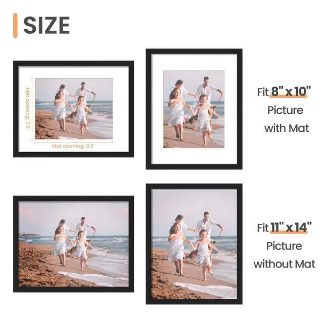 Alt view image 3 of 6 - Upsimples 11x14 Picture Frame, Black, 1 Pack