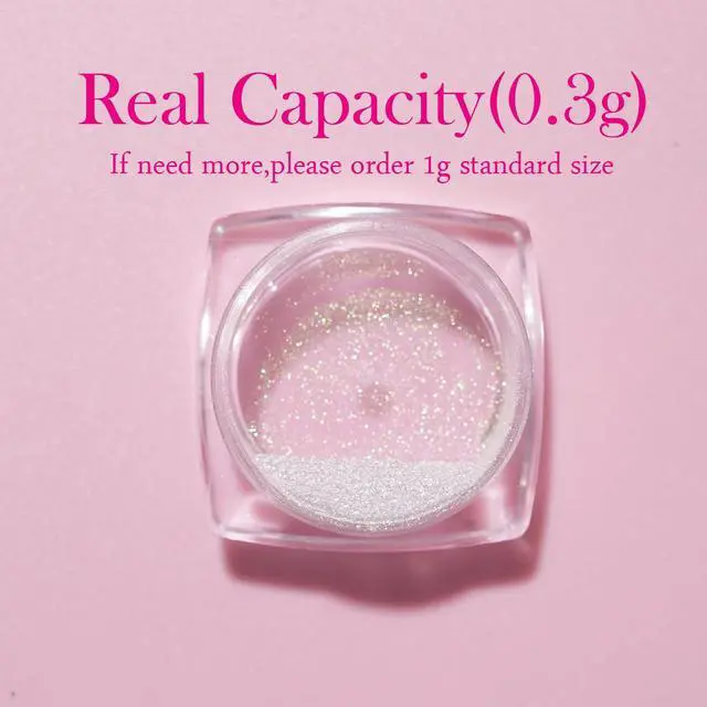 Alt view image 6 of 6 - Pretty Diva 0.3g Mermaid Unicorn Chrome Aurora Iridescent Nail Powder