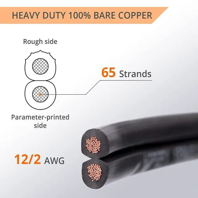 Alt view image 6 of 6 - Wirefy 12/2 Low Voltage Landscape Lighting Wire 250ft, 12-Gauge 2-Conductor, Pure Copper, Outdoor Direct Burial