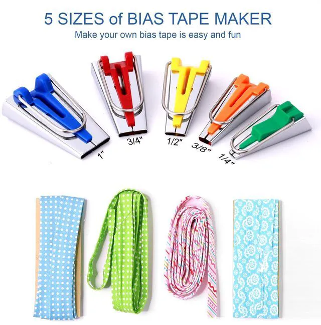Alt view image 4 of 5 - 5 Sizes Bias Tape Maker for Sewing and Quilting, Upgraded Quilt Binding Tool