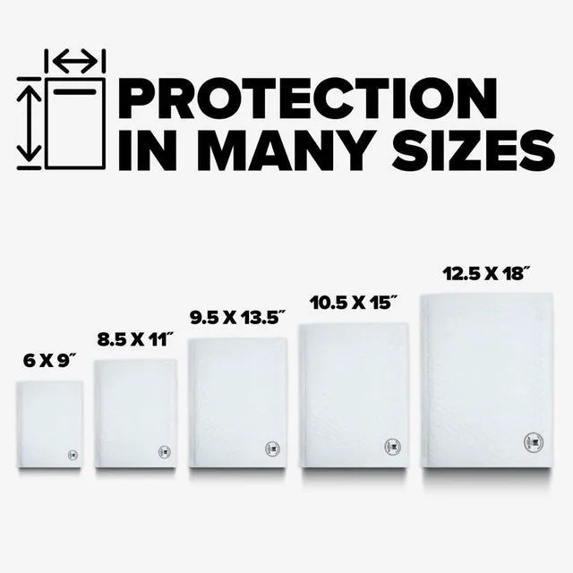 Alt view image 3 of 7 - Scotch Poly Bubble Mailer, White, Large, Size 5, 10.5in x 15in Inside Dimensions, 50% Recycled Plastic