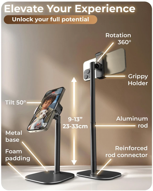 Alt view image 6 of 6 - COOPER ChatStand Sturdy Cell Phone Holder for iPhone, Desk Recording