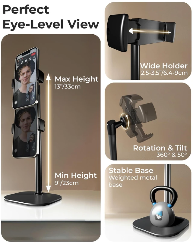 Alt view image 4 of 6 - COOPER ChatStand Sturdy Cell Phone Holder for iPhone, Desk Recording
