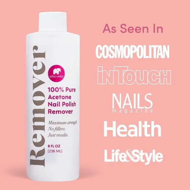 Alt view image 5 of 7 - Ella+Mila 100% Pure Acetone Nail Polish Remover for Acrylic & Gel, 8 fl oz