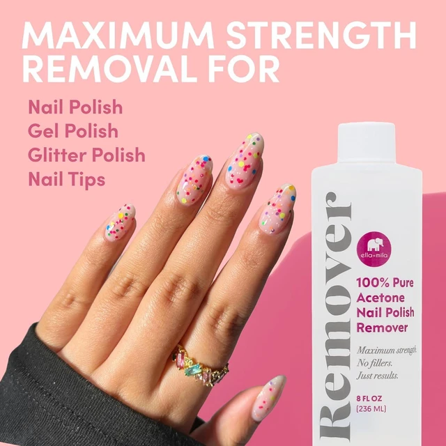 Alt view image 2 of 7 - Ella+Mila 100% Pure Acetone Nail Polish Remover for Acrylic & Gel, 8 fl oz