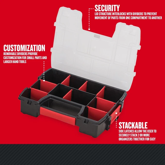 Alt view image 5 of 7 - Craftsman CMST14021 10-Compartment Small Tool Storage Organizer, Plastic
