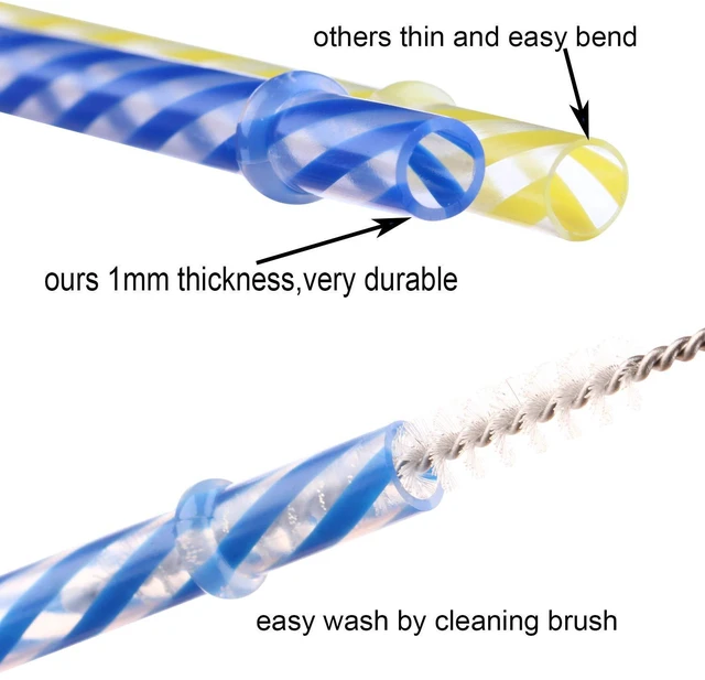 Alt view image 2 of 7 - Dakoufish 12-Piece 11Inch Reusable Plastic Thick Replacement Straws for 16OZ, 20OZ, 30OZ Stanley, YETI, Starbucks, Owala Tumblers with Brush, 12-Color Mix