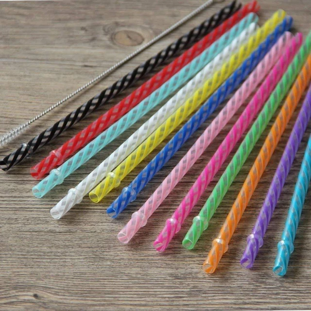 Alt view image 3 of 7 - Dakoufish 12-Piece 11Inch Reusable Plastic Thick Replacement Straws for 16OZ, 20OZ, 30OZ Stanley, YETI, Starbucks, Owala Tumblers with Brush, 12-Color Mix
