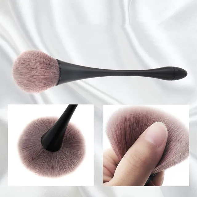 Alt view image 5 of 7 - 2Pcs Nail Dust Brush Cleaner for Acrylic, Dip Powder, Makeup, Blush, Large Manicure Clean Up Tool, Nail Art Brushes (Gold+Black)