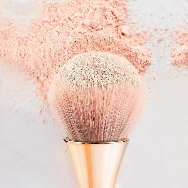 Alt view image 3 of 7 - 2Pcs Nail Dust Brush Cleaner for Acrylic, Dip Powder, Makeup, Blush, Large Manicure Clean Up Tool, Nail Art Brushes (Gold+Black)