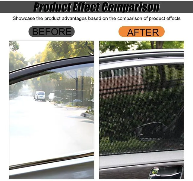 Alt view image 2 of 6 - ZIMISI 4PCS Car Side Window Sunshade, Block UV Rays, Reusable & Washable Static Cling Film Stickers, Privacy Protector for Baby