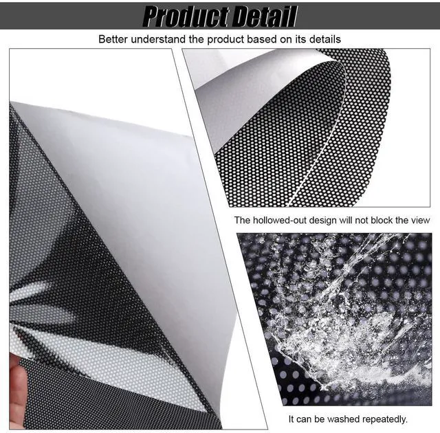 Alt view image 3 of 6 - ZIMISI 4PCS Car Side Window Sunshade, Block UV Rays, Reusable & Washable Static Cling Film Stickers, Privacy Protector for Baby
