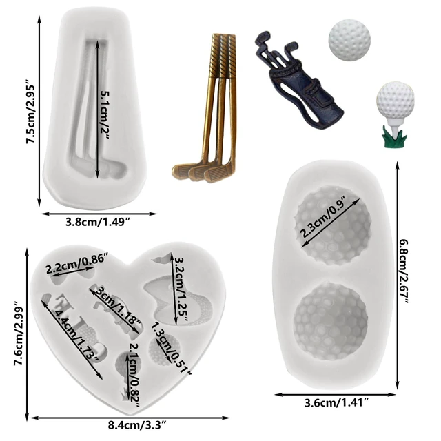 Alt view image 3 of 7 - Golf Silicone Fondant Mold for Golf Balls, Set of 3
