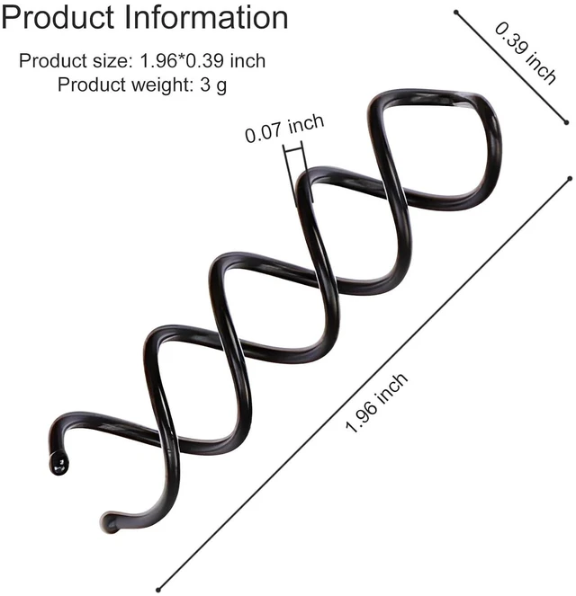 Alt view image 3 of 7 - 30-Piece Spiral Hair Pins, Twist Corkscrew Spin Pins with Non-Scratch Rounded Clips for Women Hair Styling DIY (Black)