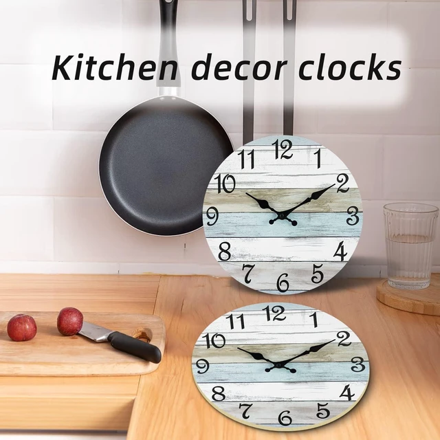 Alt view image 5 of 6 - Chylin Rustic Coastal Wall Clock, Non-Ticking, Battery Operated, Silent