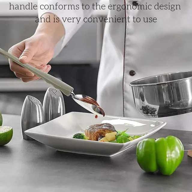 Alt view image 3 of 5 - 2Pcs Stainless Steel Chef Drizzle Spoons Set, Chocolate Filter Spoons, Plating Spoon for Decorative Plates, Cake, Coffee