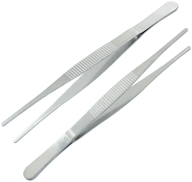 Main image of 2 Pcs 6 Inch Stainless Steel Straight Forceps