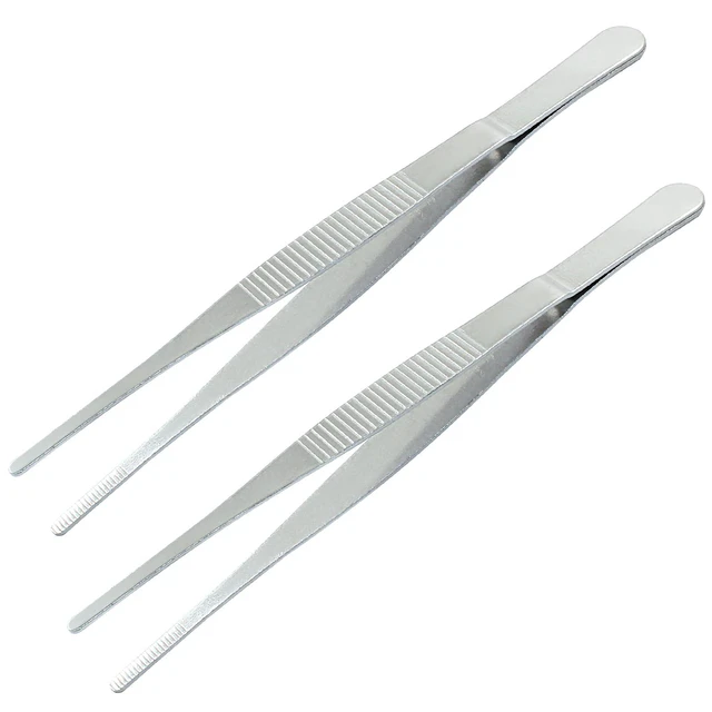 Alt view image 3 of 5 - 2 Pcs 6 Inch Stainless Steel Straight Forceps