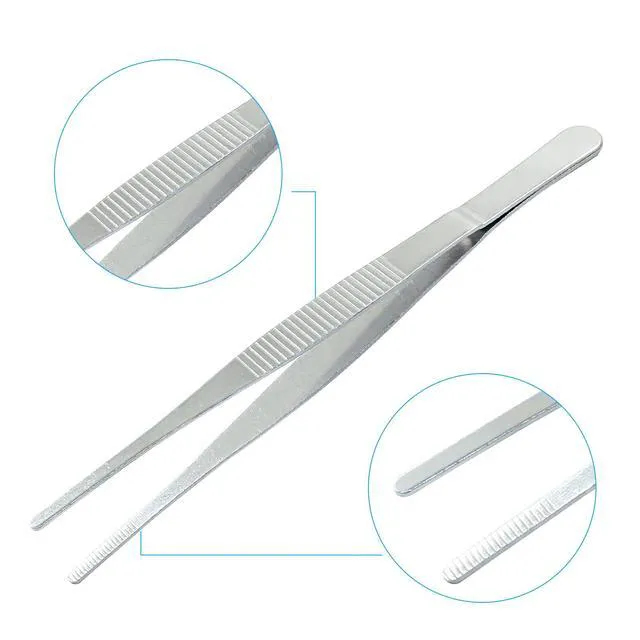 Alt view image 2 of 5 - 2 Pcs 6 Inch Stainless Steel Straight Forceps