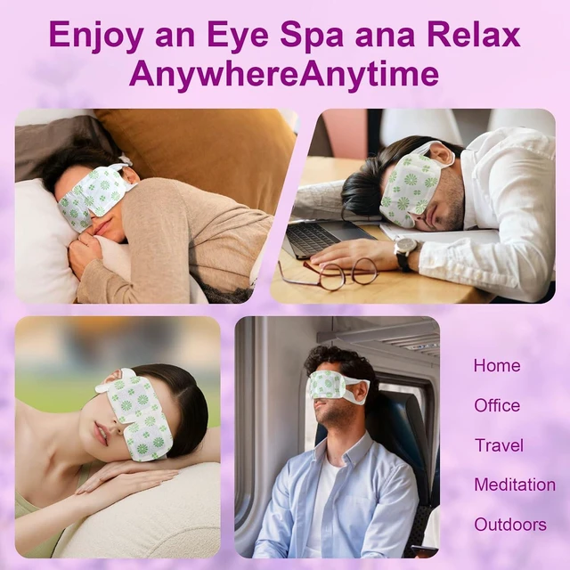 Alt view image 6 of 7 - 20 Packs Lavender Steam Eye Mask Disposable, Self-Heating Eye Mask for Fatigue Relief, Perfect for Home, Sleep, Spa & Travel