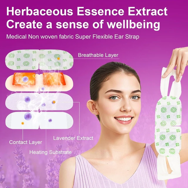 Alt view image 3 of 7 - 20 Packs Lavender Steam Eye Mask Disposable, Self-Heating Eye Mask for Fatigue Relief, Perfect for Home, Sleep, Spa & Travel