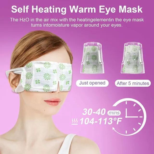 Alt view image 7 of 7 - 20 Packs Lavender Steam Eye Mask Disposable, Self-Heating Eye Mask for Fatigue Relief, Perfect for Home, Sleep, Spa & Travel
