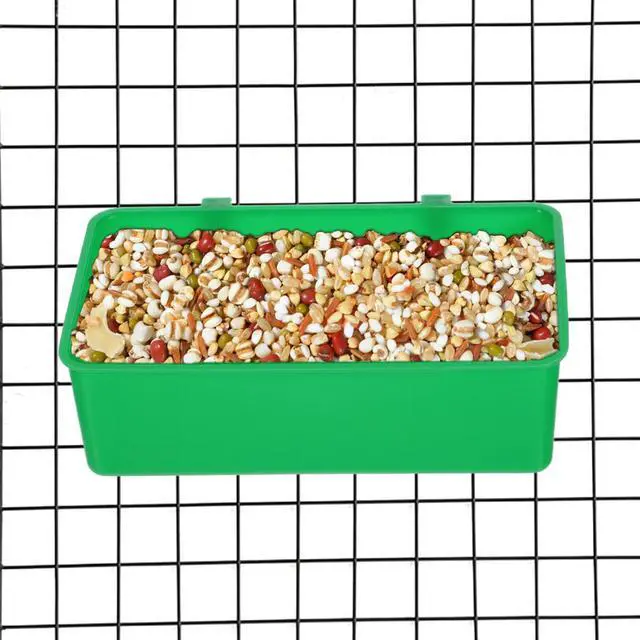 Alt view image 6 of 7 - 2 Pack Hanging Plastic Food and Water Bowls, Parakeet Cage Accessories, Small Animal Dish Food Container for Parrot, Finches, Lovebirds (Green)