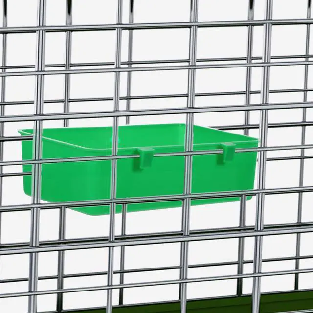 Alt view image 3 of 7 - 2 Pack Hanging Plastic Food and Water Bowls, Parakeet Cage Accessories, Small Animal Dish Food Container for Parrot, Finches, Lovebirds (Green)