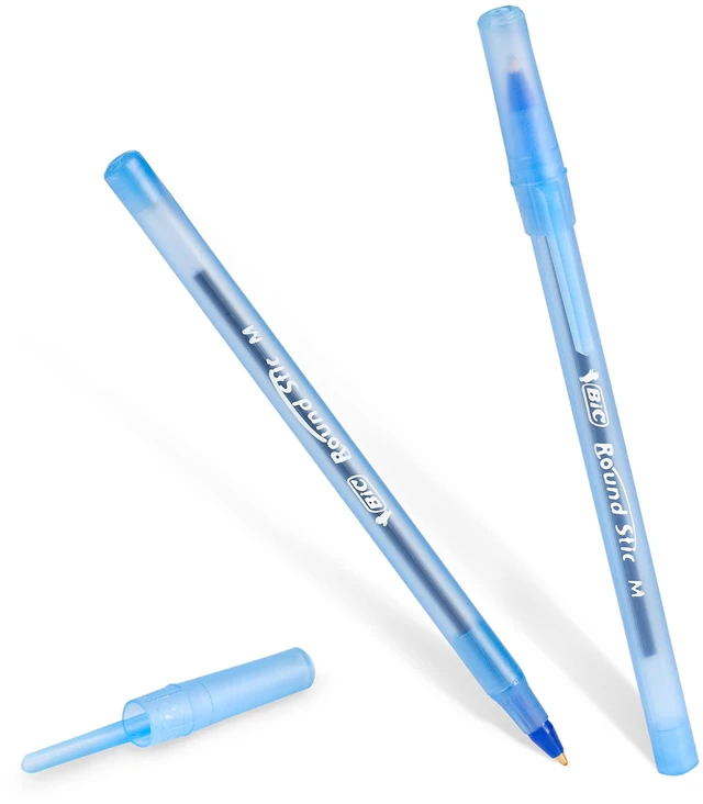 Alt view image 4 of 5 - BIC Round Stic Xtra Life Ballpoint Pen, 1.0mm Medium Point, Blue, 60-Count
