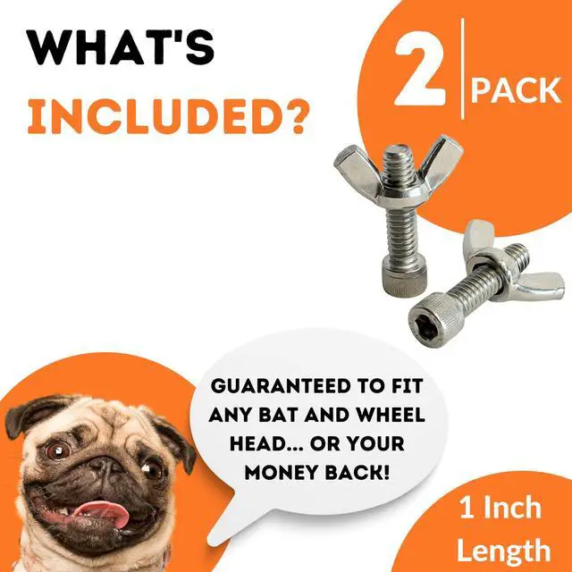 Alt view image 5 of 5 - Chester's Clay Bat Pins Set of 2 Bolts and 2 Wing Nuts, 100% Stainless Steel, 1 Inch, Fits Standard Pottery Wheel Head and Bat, 2 Pack