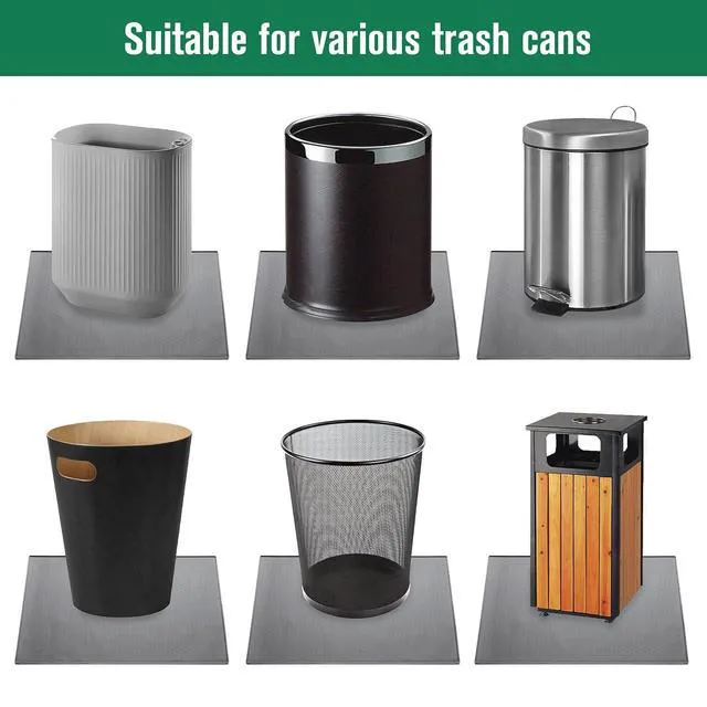 Alt view image 2 of 7 - Trash Can Mat, Silicone With Non-Slip Particles and Raised Edges, 11.8"x18.9", for Kitchen, Living Room, Bedroom