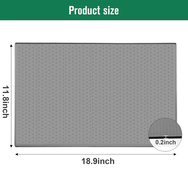 Alt view image 4 of 7 - Trash Can Mat, Silicone With Non-Slip Particles and Raised Edges, 11.8"x18.9", for Kitchen, Living Room, Bedroom