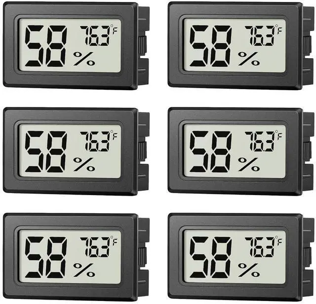Main image of 6 Pack Mini Hygrometer Indoor Humidity Meter, Digital Thermometer Monitor