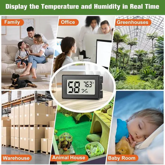 Alt view image 4 of 6 - 6 Pack Mini Hygrometer Indoor Humidity Meter, Digital Thermometer Monitor