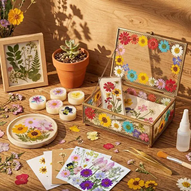 Alt view image 4 of 6 - 106Pcs Compressed Dried Natural Flowers and Leaves for Resin