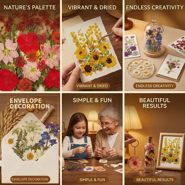 Alt view image 3 of 6 - 106Pcs Compressed Dried Natural Flowers and Leaves for Resin