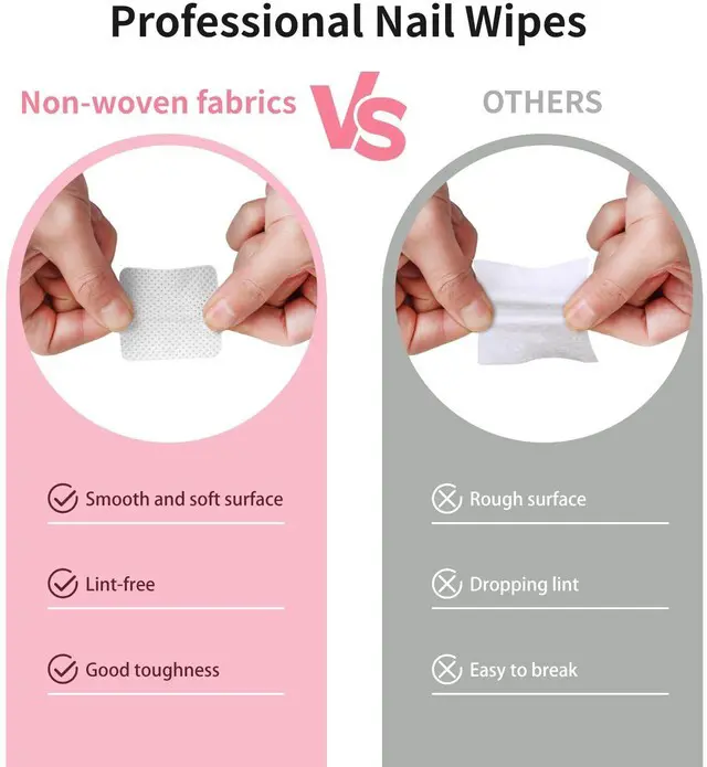 Alt view image 2 of 6 - 200 Pcs Nail Cotton Pads, 1 Pull-Down Pump Dispenser Bottle, Super Absorbent Soft Non-Woven Eyelash Glue Wipes, Nail Polish Dehumidifier, Nail Oil Bottle, White