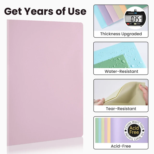 Alt view image 3 of 6 - Sooez 7-Pack Pastel Colors Heavy Duty Pocket Folders