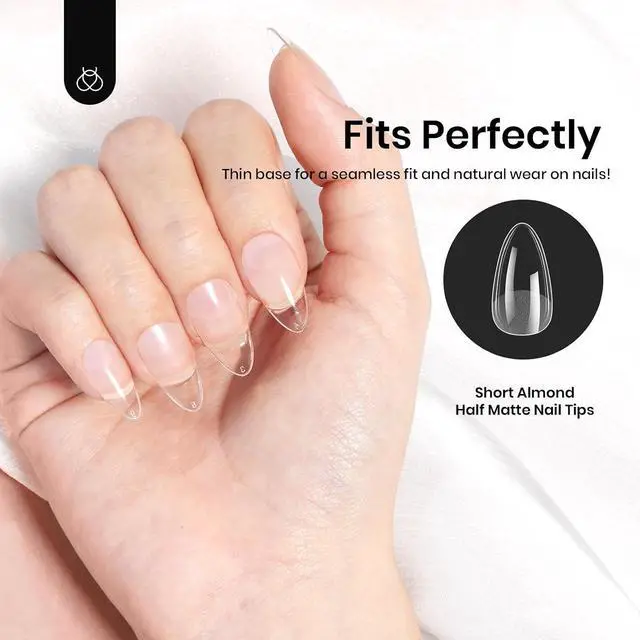 Alt view image 6 of 6 - Beetles Etch-X Soft Gel Nail Tips Short Almond 288pcs 12Sizes