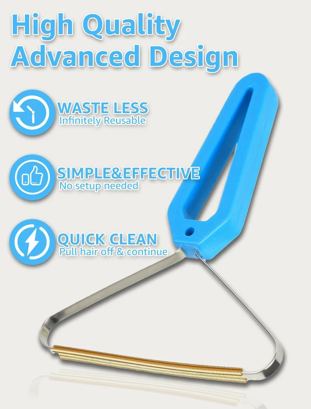 Alt view image 2 of 6 - 1-Piece Pet Hair Removal Tool - Lint Remover, Carpet Scraper & Shaver for Carpets, Car, Rugs, Couch, Furniture - Dog & Cat Hair Remover with Carpet Rake