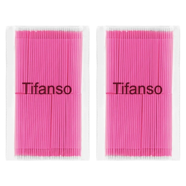 Alt view image 7 of 7 - Tifanso 400PCS 2mm Disposable Micro Cotton Swabs for Lash Extensions, Pink