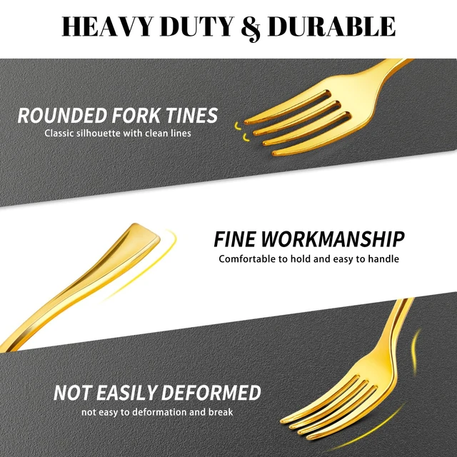 Alt view image 4 of 6 - Mini Gold Forks for Desserts, 4-Inch, 100 Count